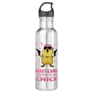 Cancer Messed With The Wrong Chick, Breast Cancer 710 Ml Water Bottle