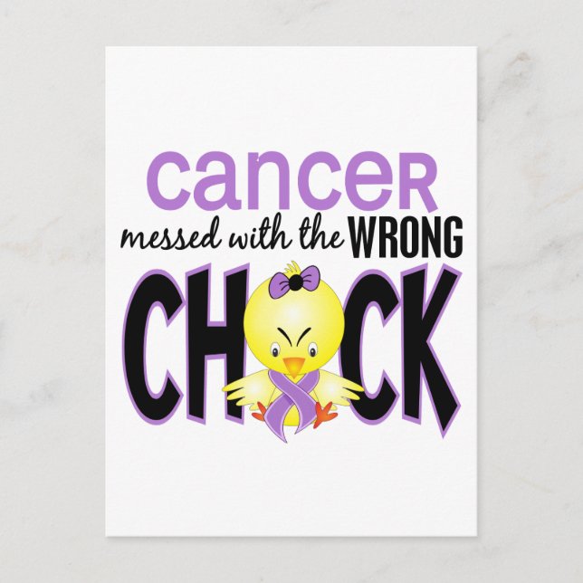 Cancer Messed With The Wrong Chick Postcard (Front)