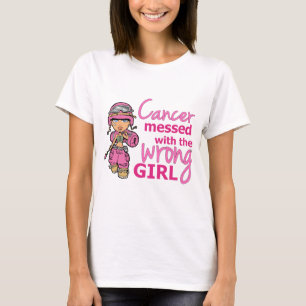 Cancer Messed With The Wrong Girl 2 Breast Cancer T-Shirt