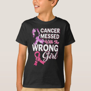 Cancer Messed with the Wrong Girl Face Gloves Star T-Shirt