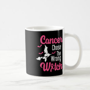 Cancer Messed With The Wrong Pink Witch Hat Hallow Coffee Mug