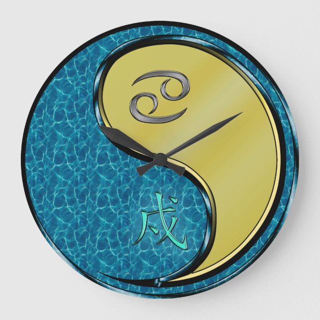 Cancer & Metal Dog Large Clock (Front)