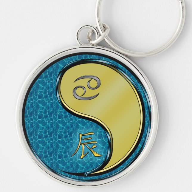 Cancer & Metal Dragon Key Ring (Front)