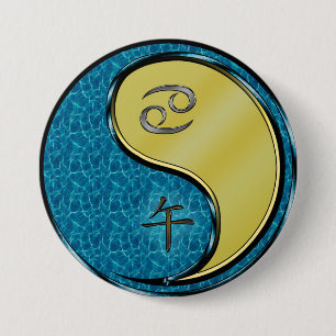 Cancer & Metal Horse 7.5 Cm Round Badge
