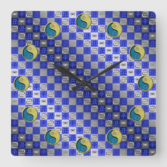 Cancer & Metal Ox Square Wall Clock (Front)