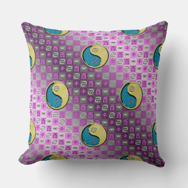 Cancer & Metal Rooster Cushion (Front)