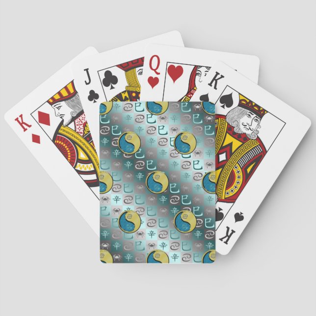 Cancer & Metal Snake Playing Cards (Back)