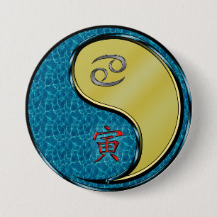 Cancer & Metal Tiger 7.5 Cm Round Badge