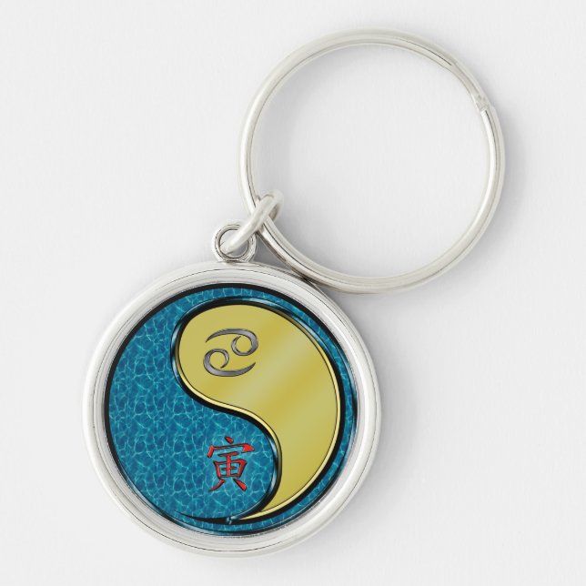 Cancer & Metal Tiger Key Ring (Front)
