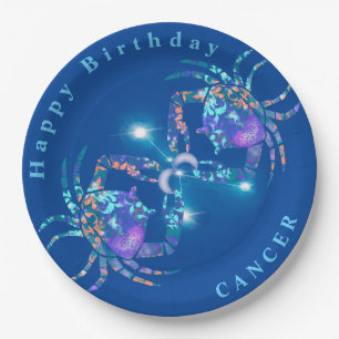 Cancer modern midnight paper plate