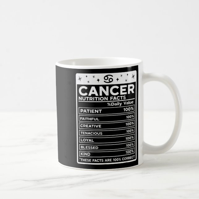 Cancer Nutritional Style Zodiac Design, Cancer  Coffee Mug (Right)