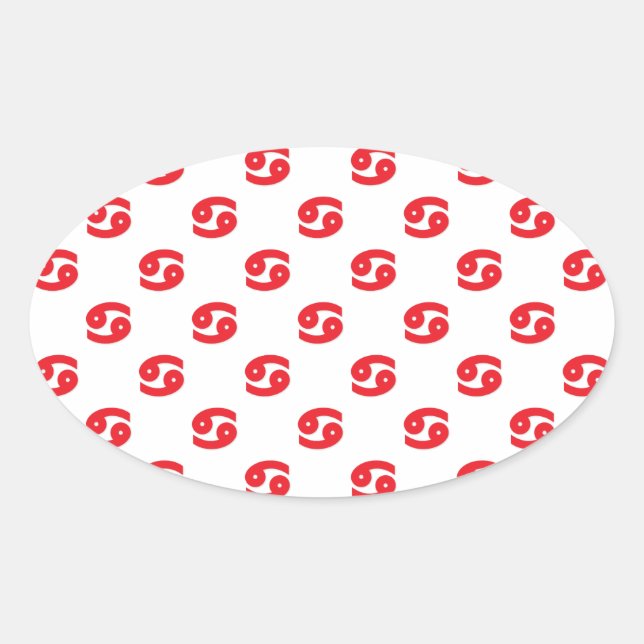Cancer Pattern Red Oval Sticker (Front)