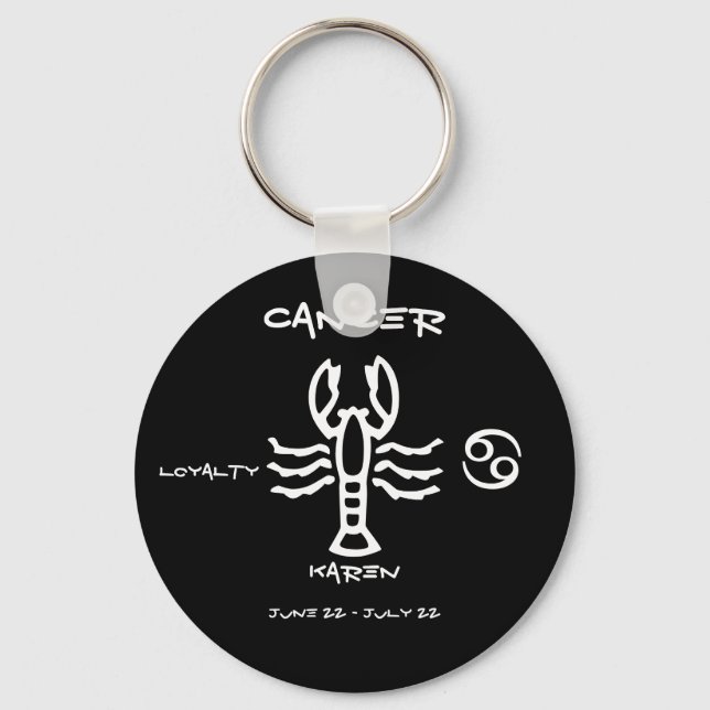 Cancer Personalised Key Ring (Front)