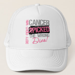 Cancer Picked The Wrong Diva - Breast Cancer Trucker Hat
