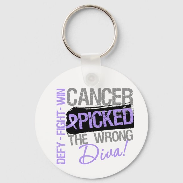 Cancer Picked The Wrong Diva Key Ring (Front)