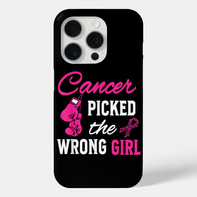 Cancer Picked the Wrong Girl Awareness Case-Mate iPhone Case (Back)