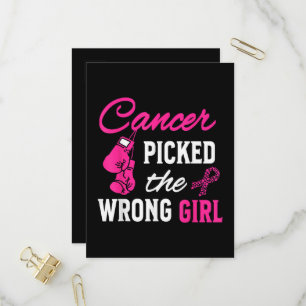 Cancer Picked the Wrong Girl Awareness Invitation Postcard
