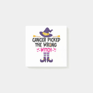 Cancer Picked The Wrong Witch Funny Halloween Gift Post-it Notes