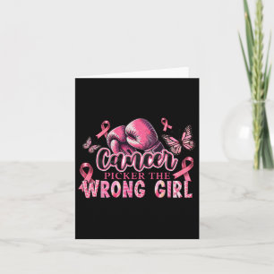 Cancer Picker The Wrong Girl Pink Boxing Glove Bre Card