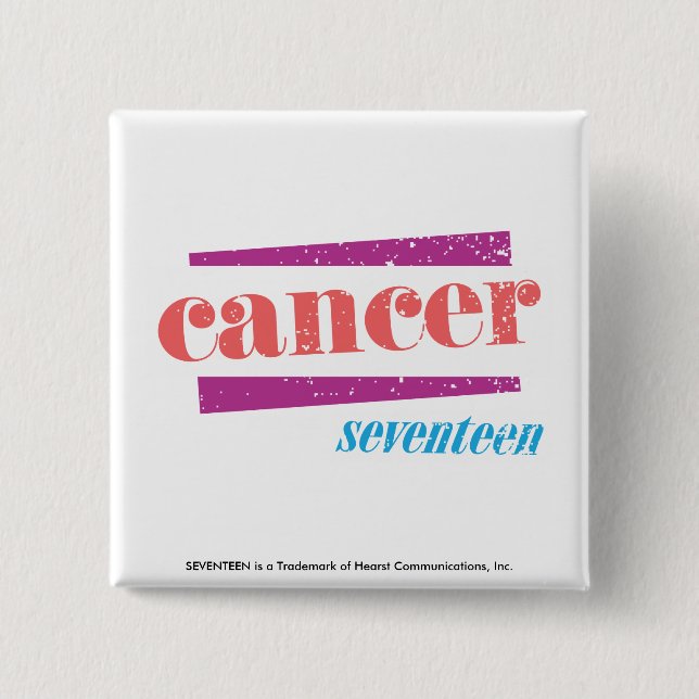 Cancer Pink 15 Cm Square Badge (Front)