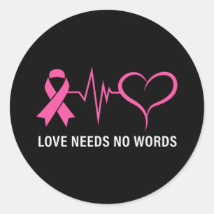 Cancer Pink Ribbon Cancer Awareness  Classic Round Sticker