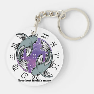 Cancer Pisces Zodiac Acrylic Keychain