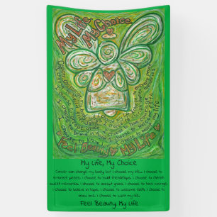 Cancer Poem Green Guardian Angel Art Custom Banner