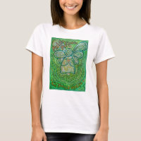 Cancer Poem Green Guardian Angel Art T-Shirt