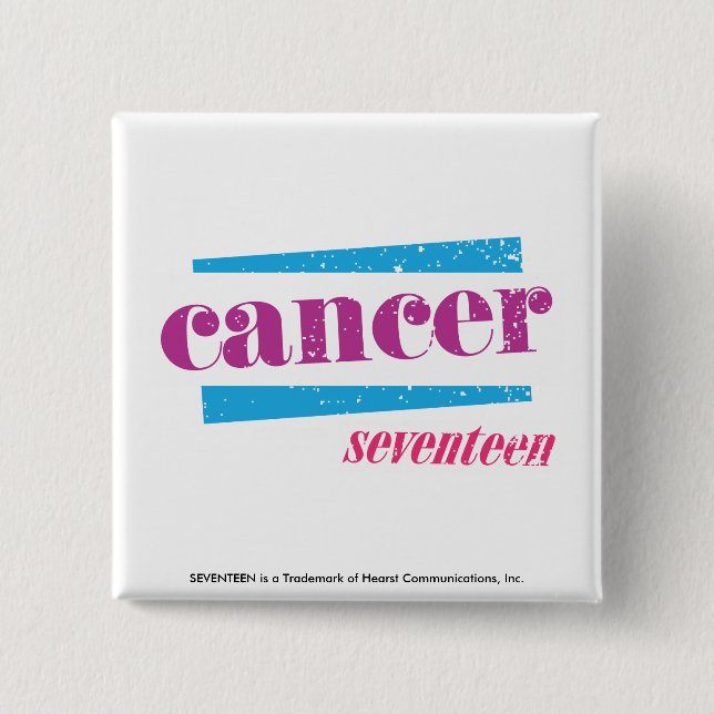 Cancer Purple 15 Cm Square Badge (Front)