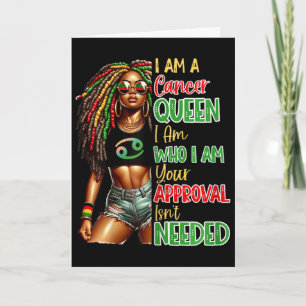 Cancer Queen Black Womens African American Junetee Card