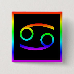 Cancer Rainbow 15 Cm Square Badge