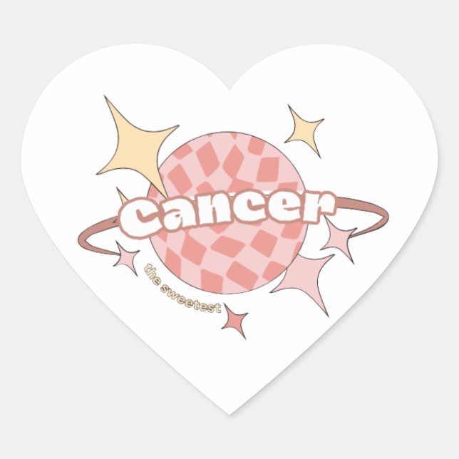 cancer retro planet horoscope sticker (Front)