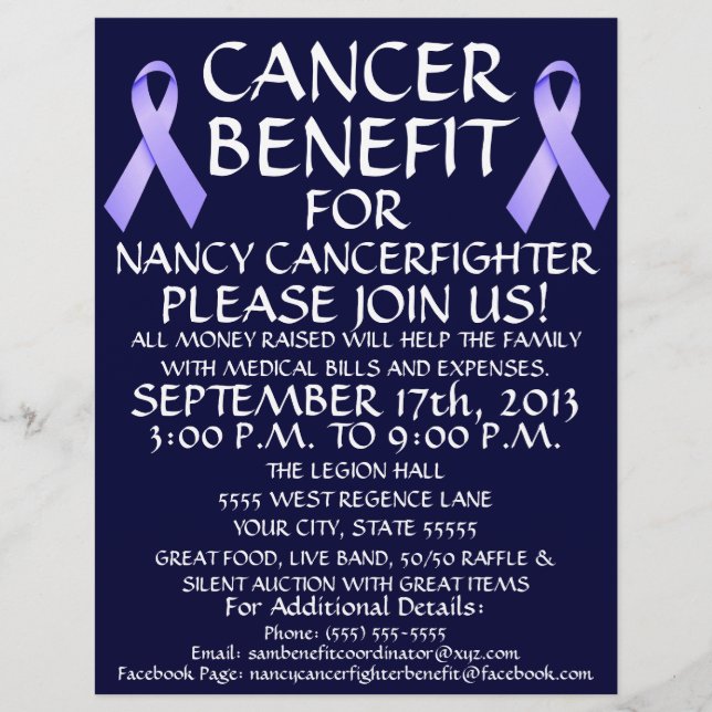 Cancer Ribbon Benefit Flyer (Front)