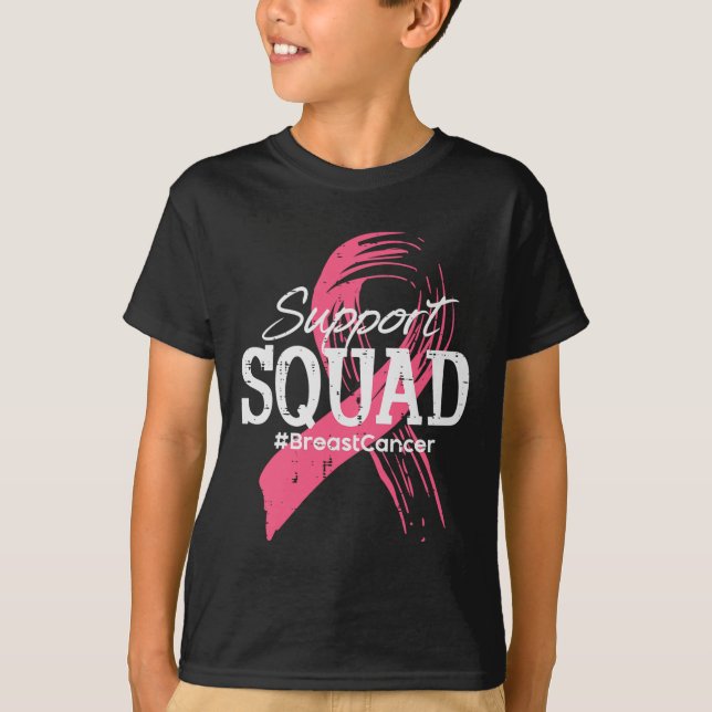 Cancer Ribbon Support Squad Awareness Men Women Ki T-Shirt (Front)