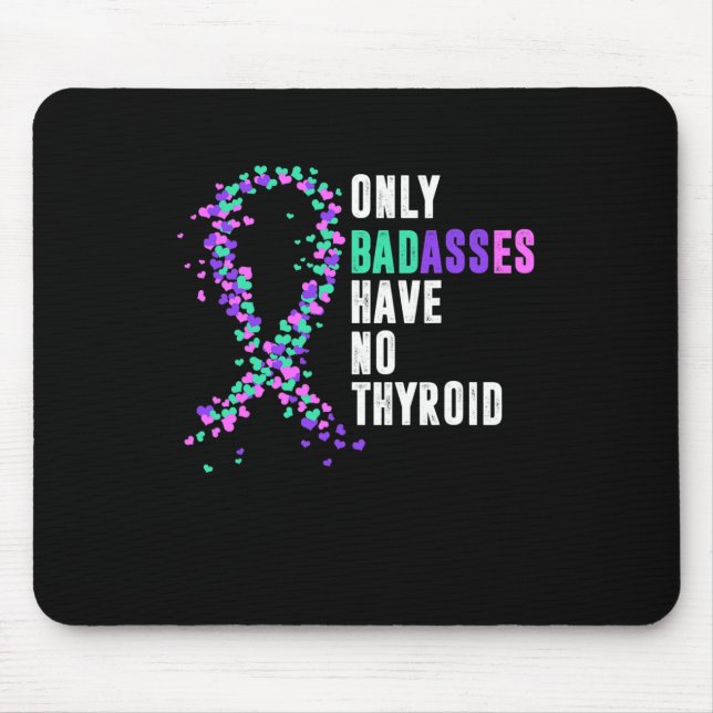 Cancer Ribbon Thyroidectomy Removal Surgery Bades  Mouse Pad (Front)