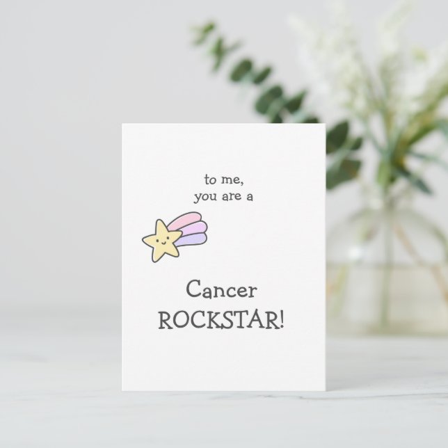 Cancer Rock Star! So proud of you! Encouragement Postcard (Standing Front)