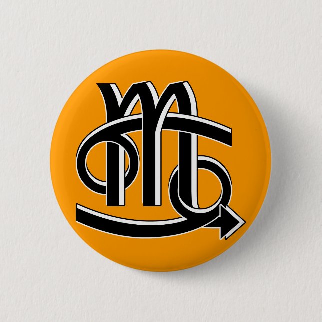 Cancer & Scorpio Partners bw 6 Cm Round Badge (Front)