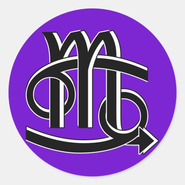 Cancer & Scorpio Partners bw Classic Round Sticker (Front)