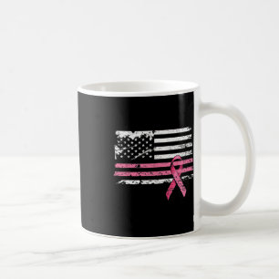 Cancer Shirt American Flag Breast Cancer Awareness Coffee Mug