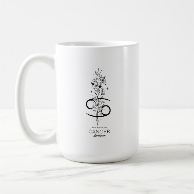Cancer sign flower mug (Left)