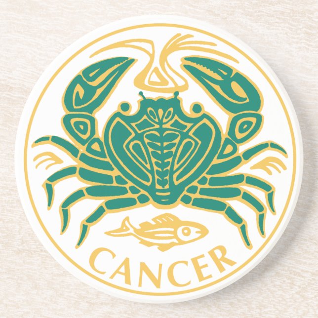 Cancer Sign of the Zodiac on a Coaster (Front)