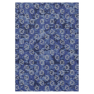 Cancer Sign on Navy Blue Digital Camouflage Tablecloth