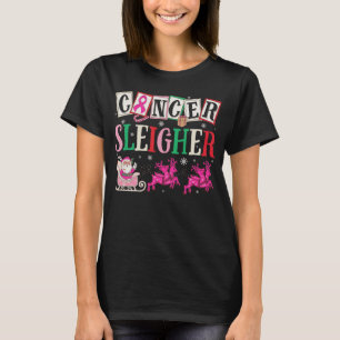 Cancer Sleigher Christmas Santa Breast Cancer T-Shirt