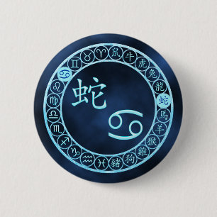 Cancer/Snake 6 Cm Round Badge