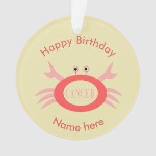 Cancer Star Sign Crab Acrylic Ornament