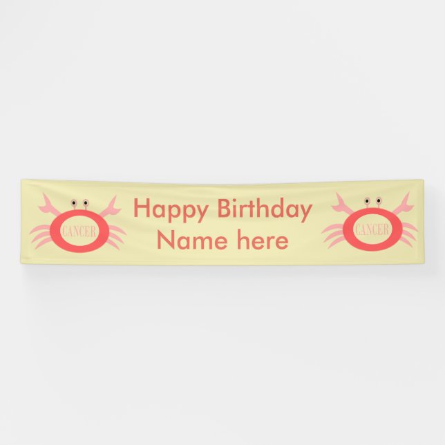 Cancer Star Sign Crab Banner (Horizontal)