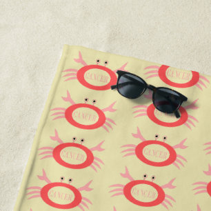 Cancer Star Sign Crab Beach Towel