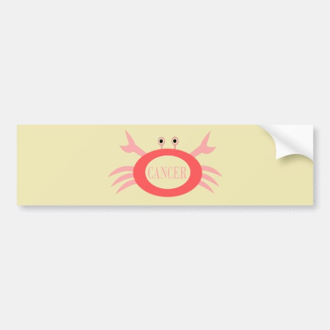 Cancer Star Sign Crab Car Sticker (Front)