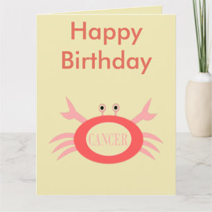 Cancer Star Sign Crab Custom Big Card