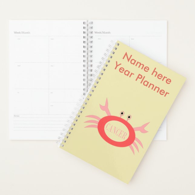 Cancer Star Sign Crab Custom Planner (Display)